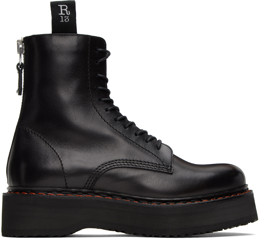 Botte noire avec boucle - Bottes Femme