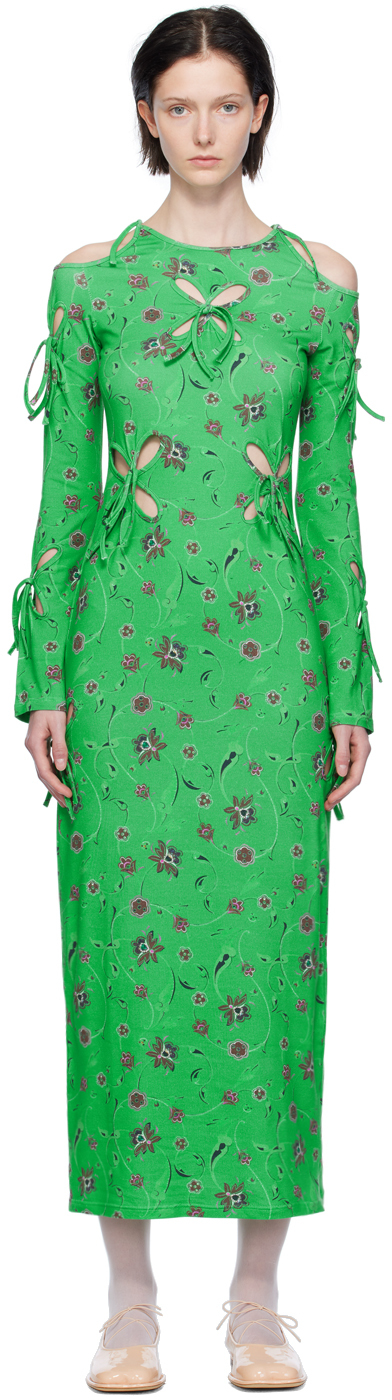 Green Yin-Yang Midi Dress