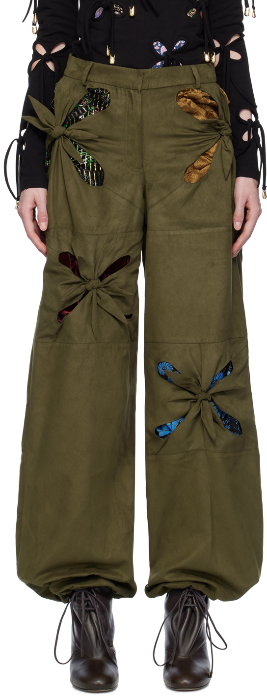 Pantalon Cargo Suédois Vintage – Années 60 – Taille Haute – Armée – Vert Kaki