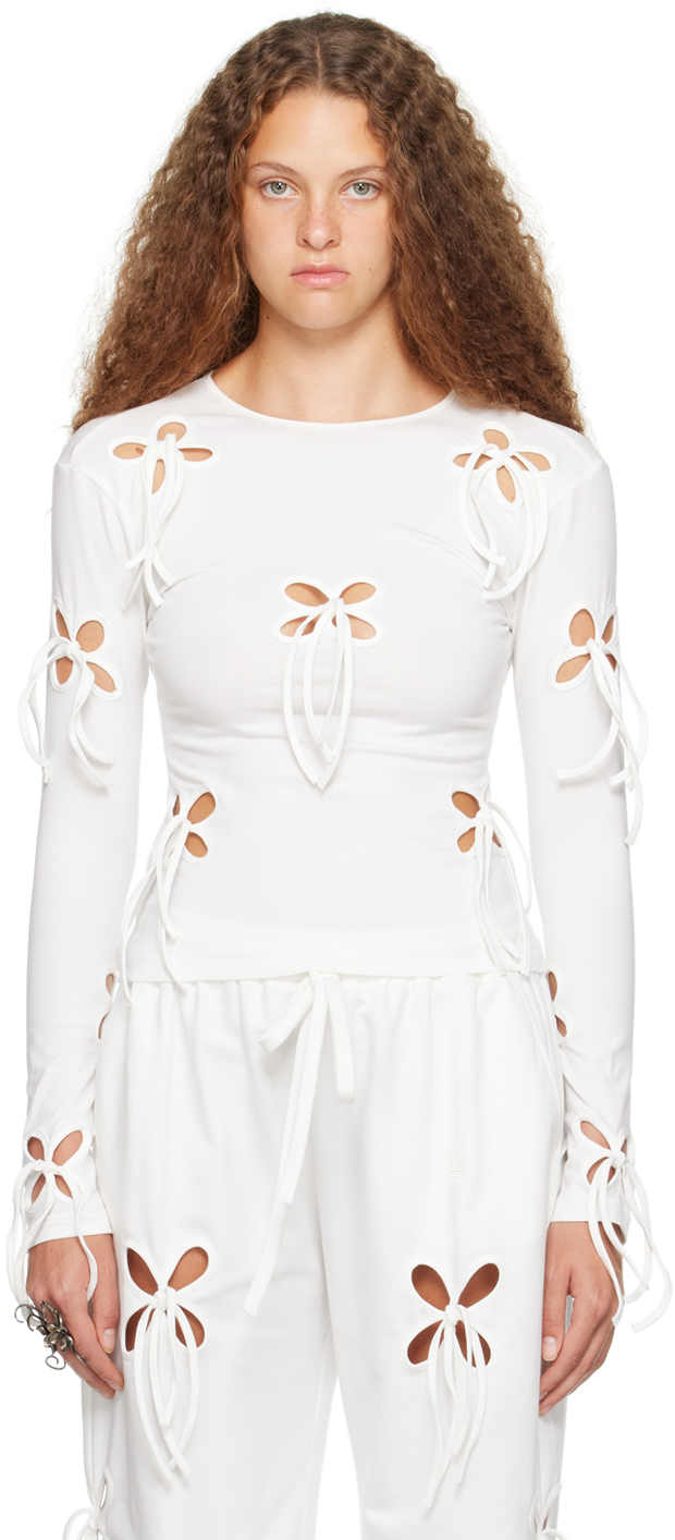 Kim & Cami Women's Long Sleeve Shirt Size Small White Sequin Heart Vin -  beyond exchange