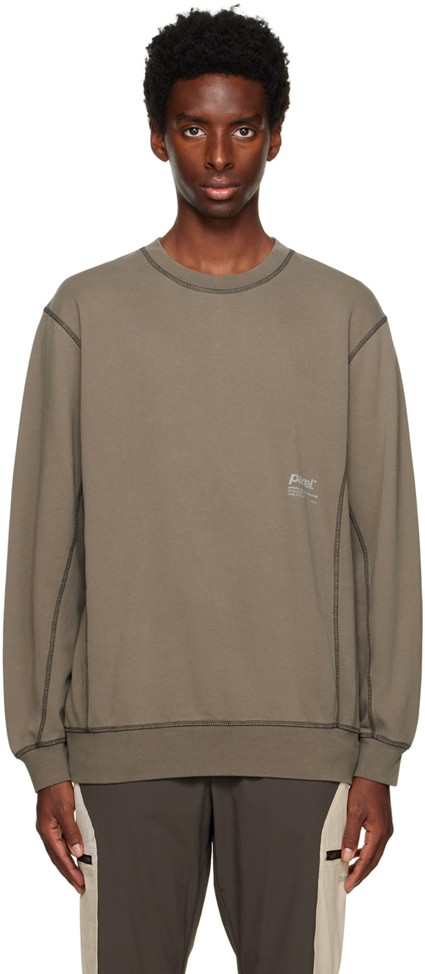Parel Studios Taupe Contrast Sweatshirt In Warm Grey