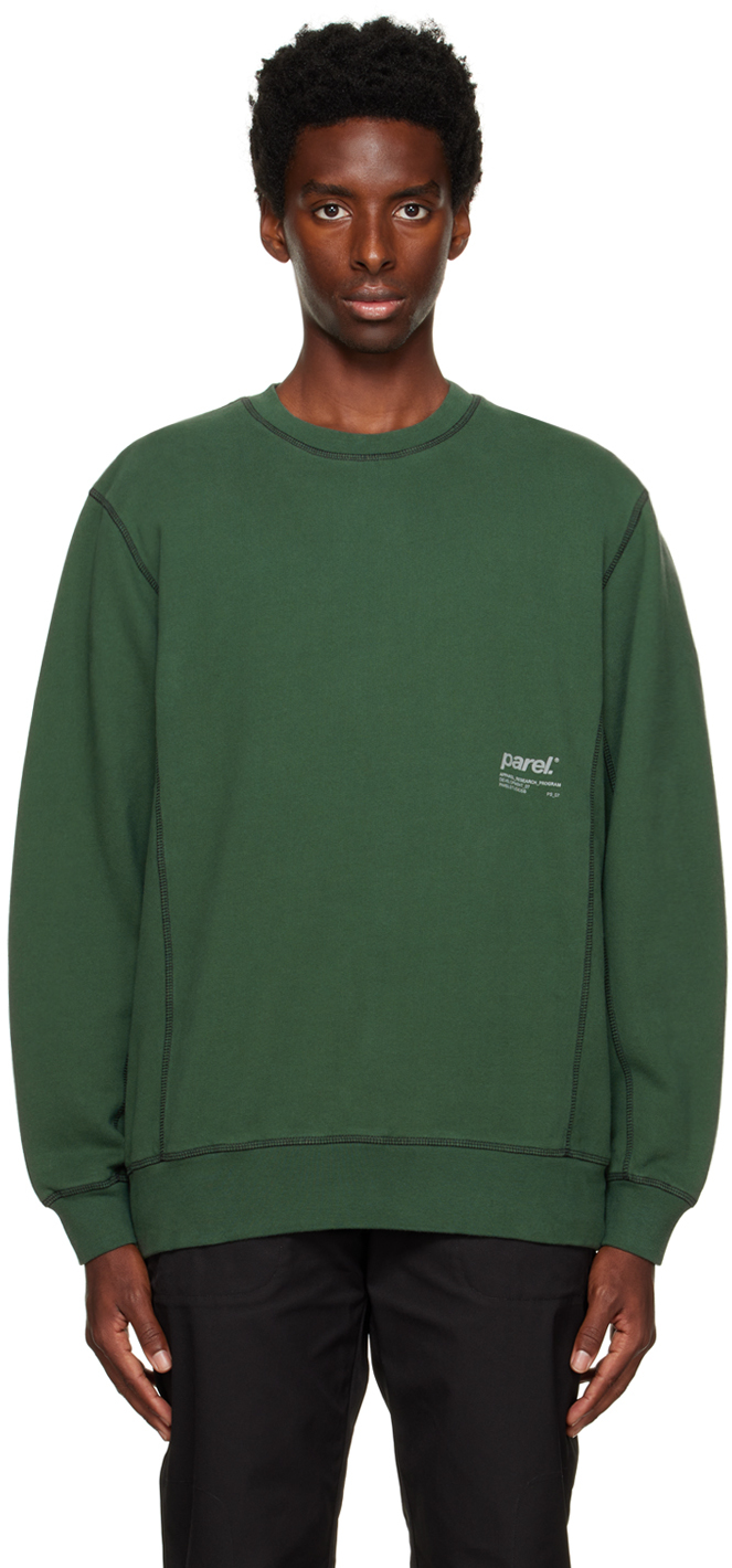 Green Contrast Sweatshirt by Parel Studios on Sale