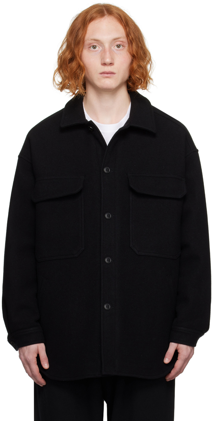 Black Felted Jacket by Lownn on Sale