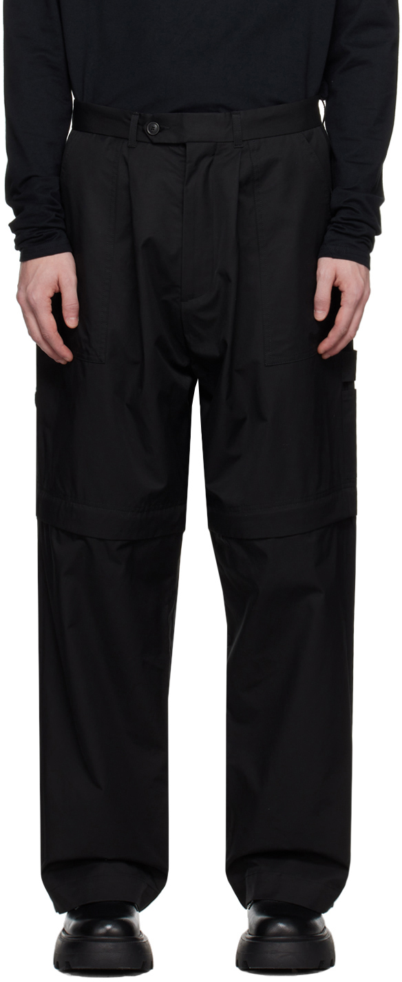 Lownn: Black Zip Panel Trousers | SSENSE UK