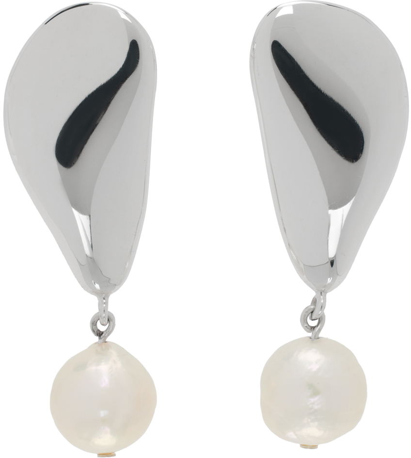 Agmes Silver Sherri Earrings In White