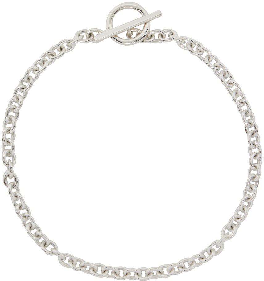 Agmes Silver Classic Chain Necklace In Metallic