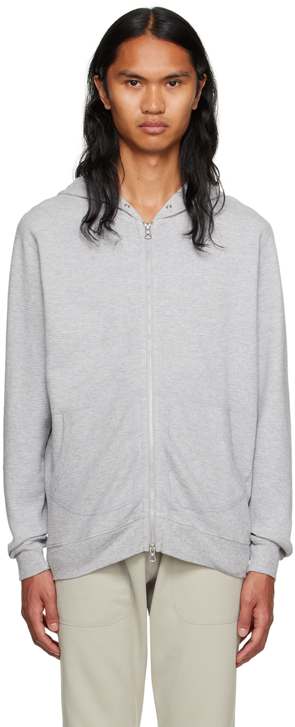 Reigning Champ Gray Waffle Hoodie In Hgrey