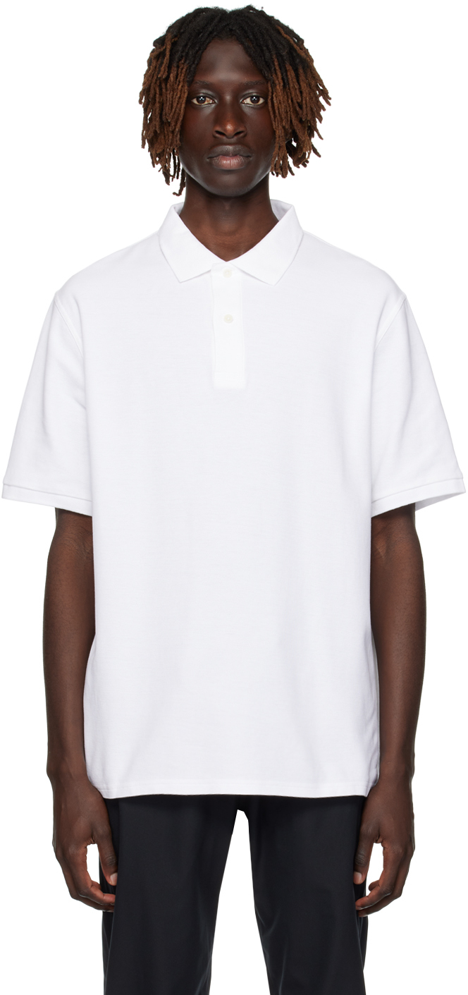 Reigning Champ: White Two-Button Polo | SSENSE Canada
