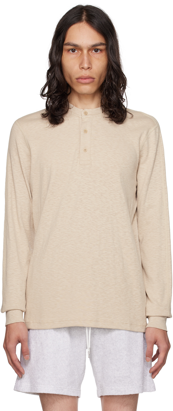 Shop Reigning Champ Beige 1x1 Long Sleeve T-shirt In Dune