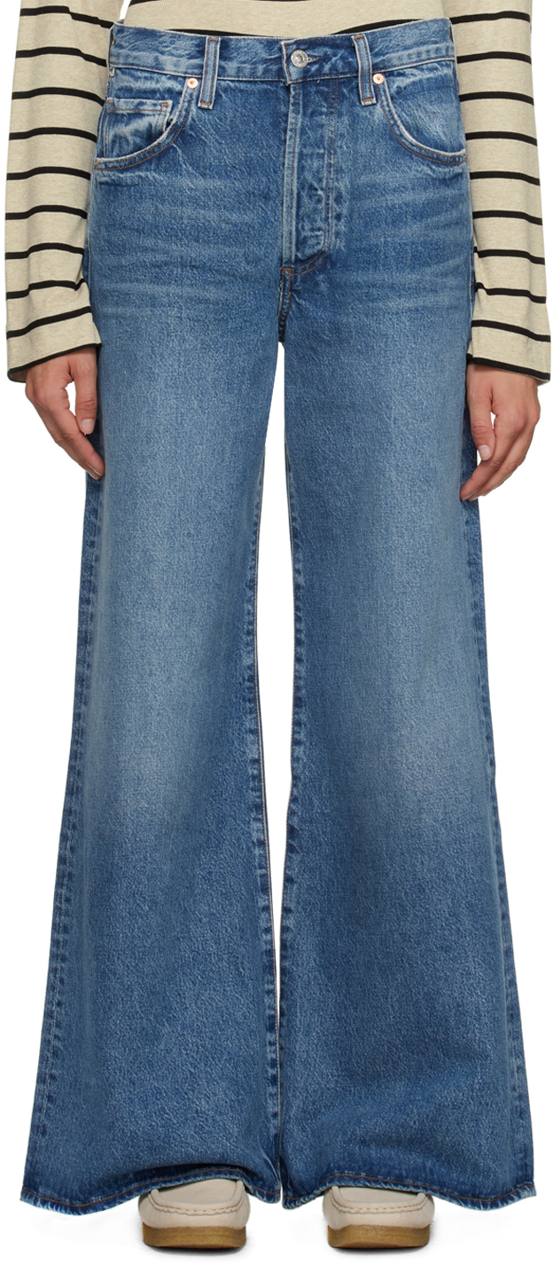 Citizens Of Humanity Blue Beverly Jeans In Corsage (med Ind)