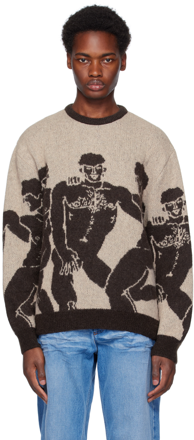 Beige & Brown B.F.F. Sweater