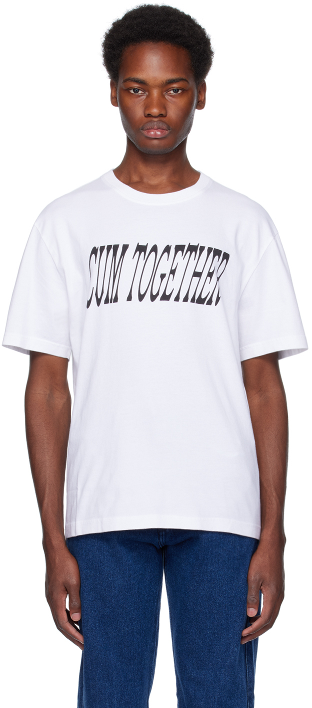 SSENSE Canada Exclusive White 'Cum Together' T-Shirt by Carne Bollente ...