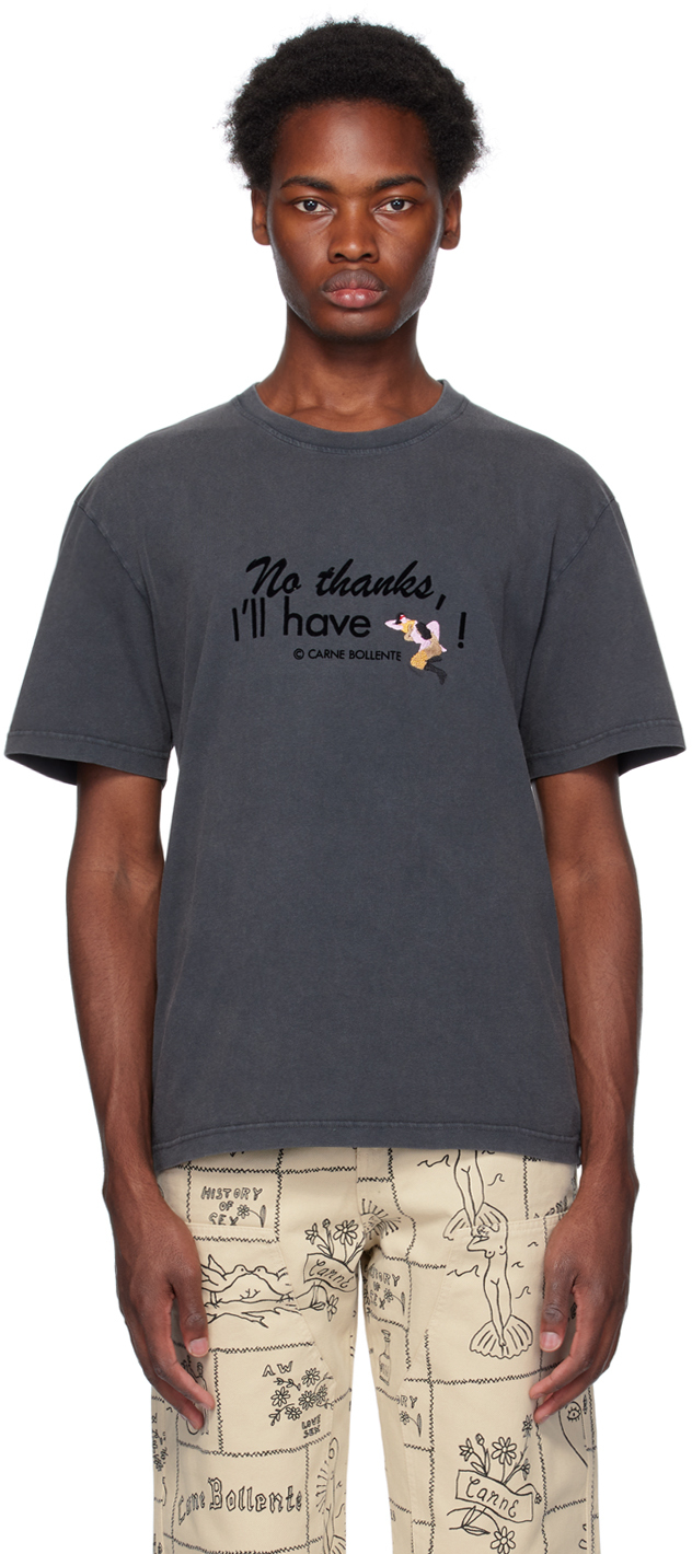 SSENSE Exclusive Black 'No Thanks' T-Shirt