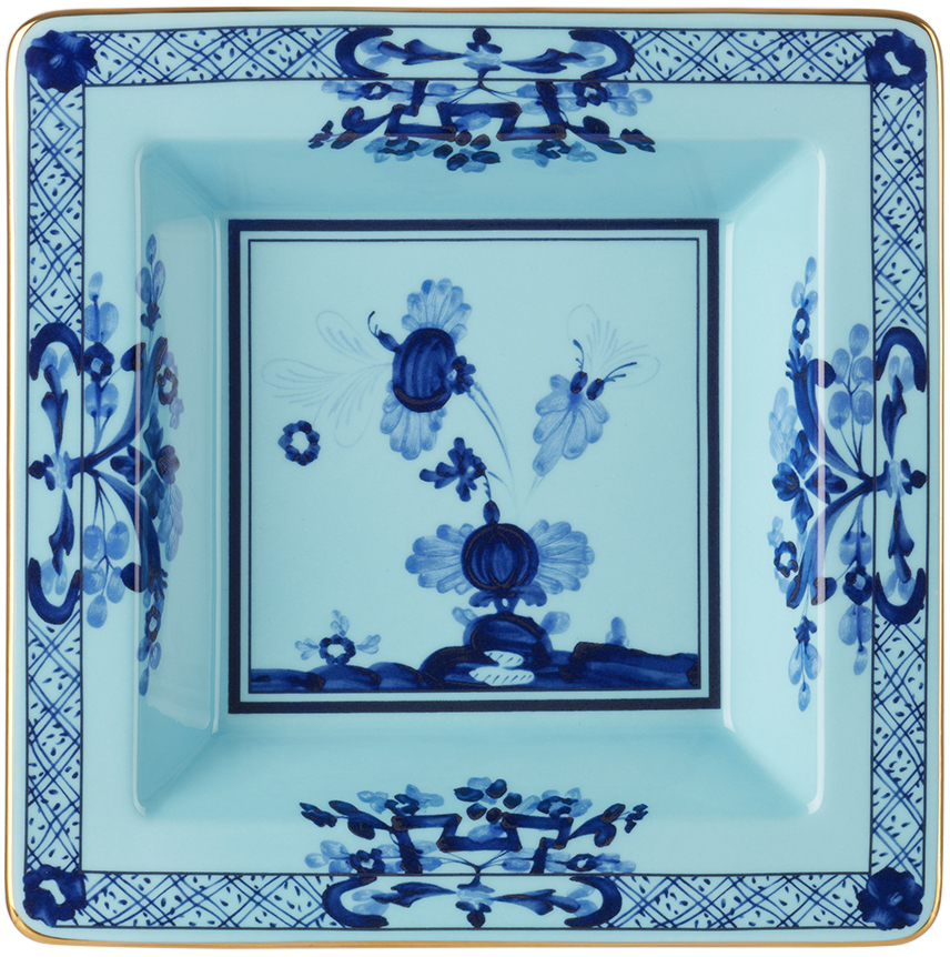Ginori 1735 Blue Oriente Italiano Square Change Tray In Iris