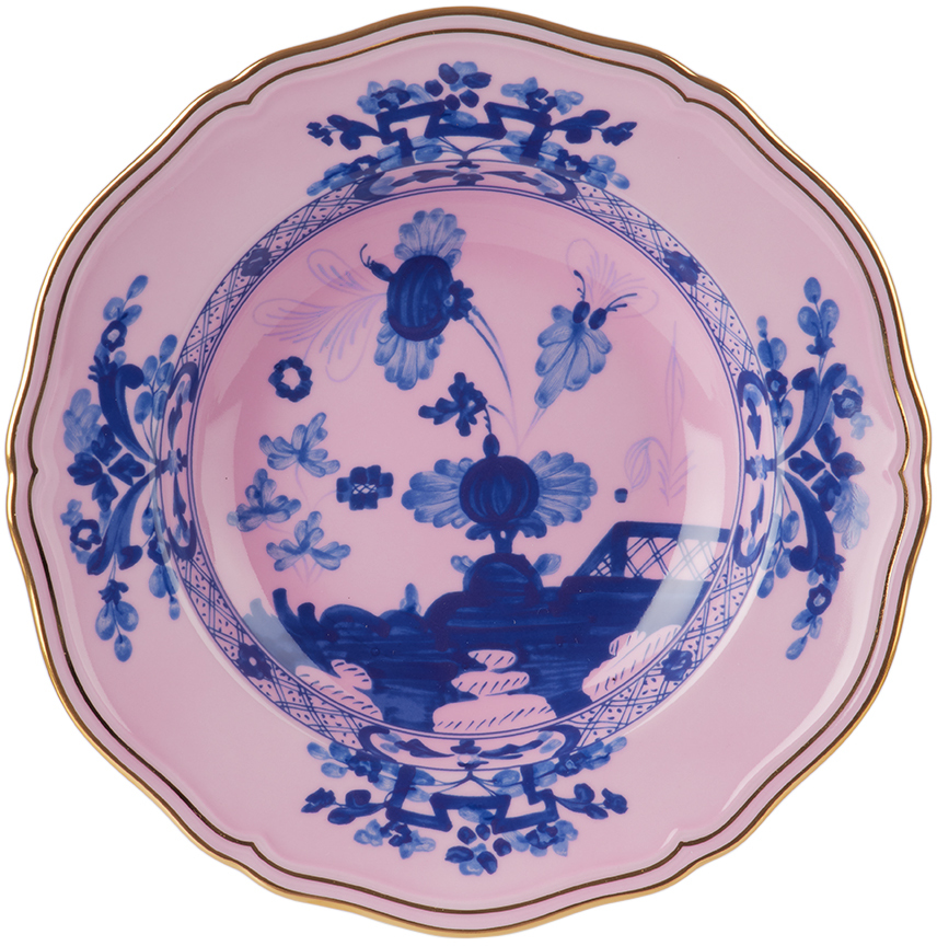 Ginori 1735 Pink Oriente Italiano Soup Plate In G00124500