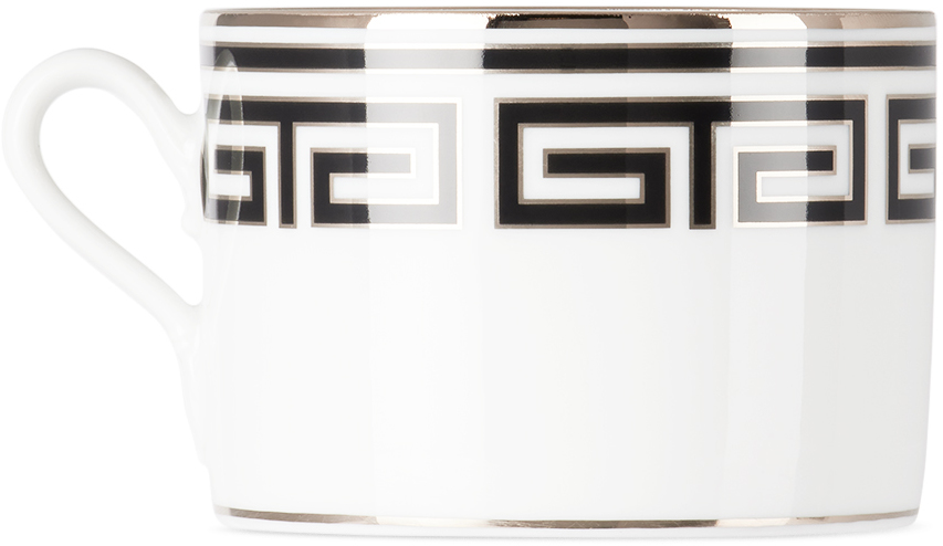 Ginori 1735 White & Black Labirinto Tea Cup In G00125100