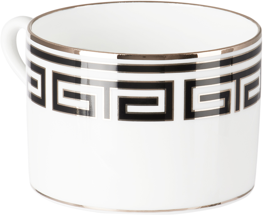 Ginori 1735 White & Black Labirinto Tea Cup In G00125100