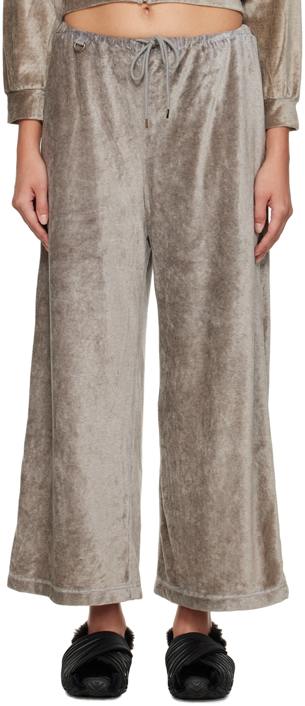 Brown Crystal-Cut Lounge Pants