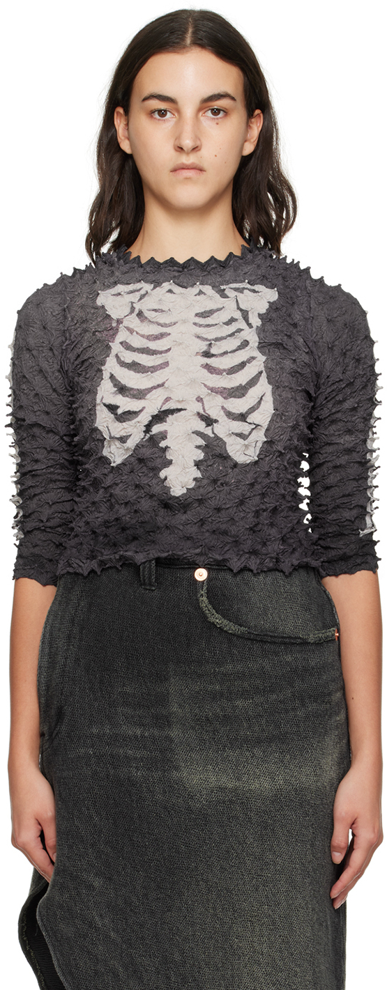 Black Shibori Long Sleeve T-Shirt by Doublet on Sale