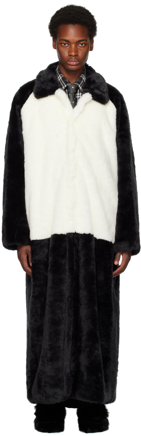 Black & White 2Way Faux-Fur Coat