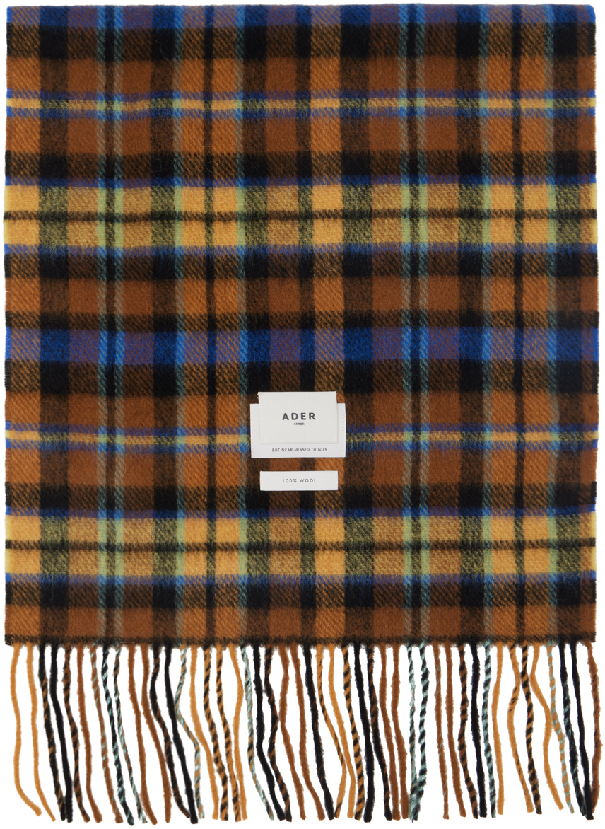 Blue & Brown Check Scarf