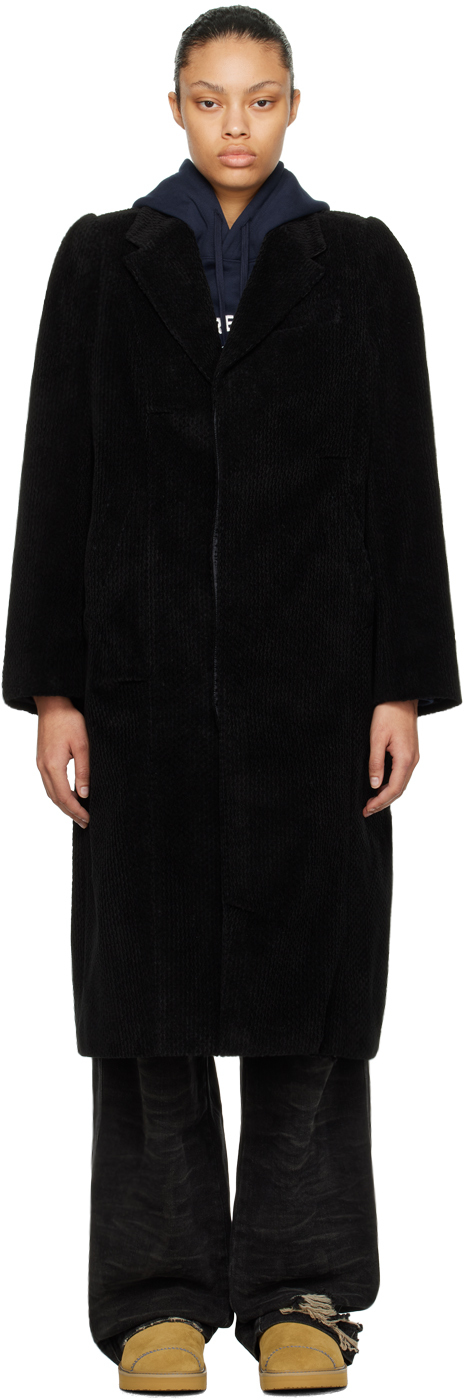 Ader Error Black Single-breasted Coat In Noir