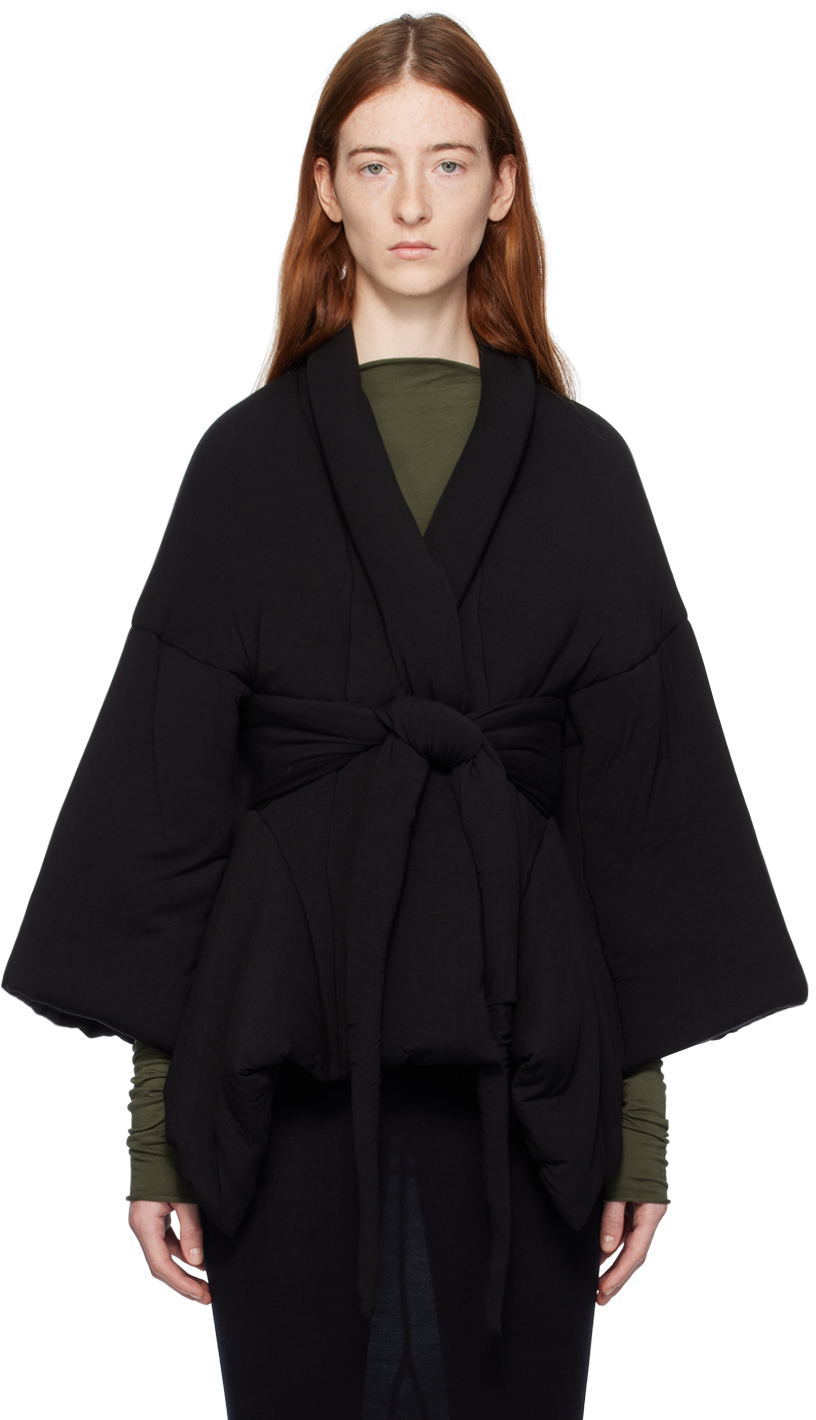 Black Tommywing Jacket by Rick Owens Lilies on Sale