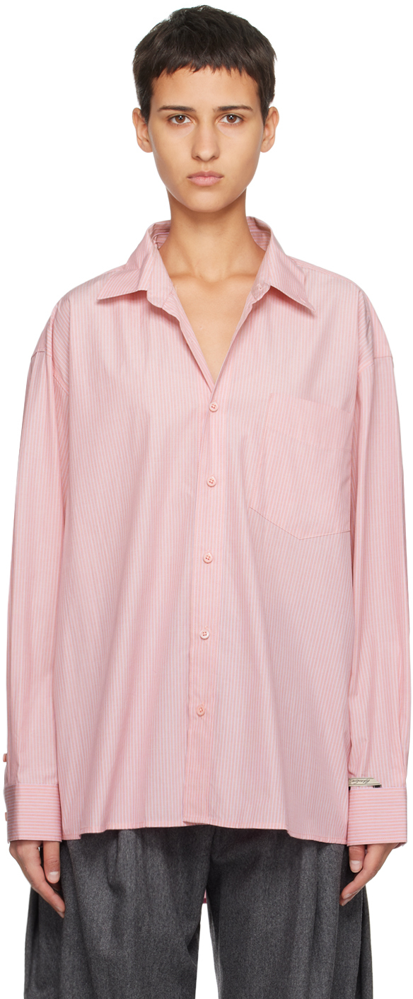 Ader Error Pink Pinstripe Shirt