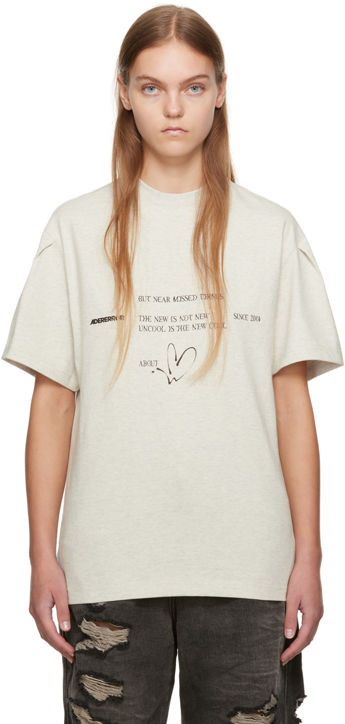 Beige Twinkle Heart T-Shirt by ADER error on Sale