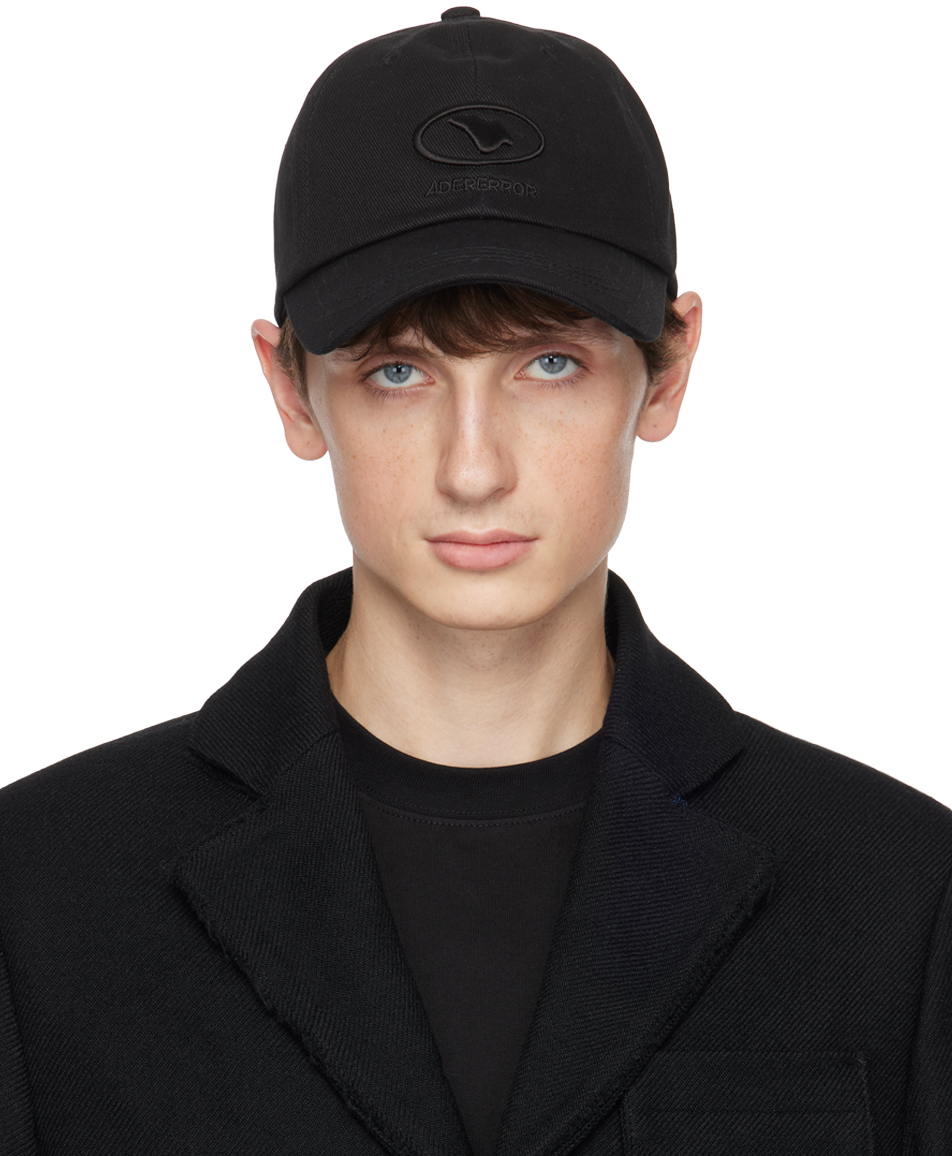 Black Embroidered Cap by ADER error on Sale