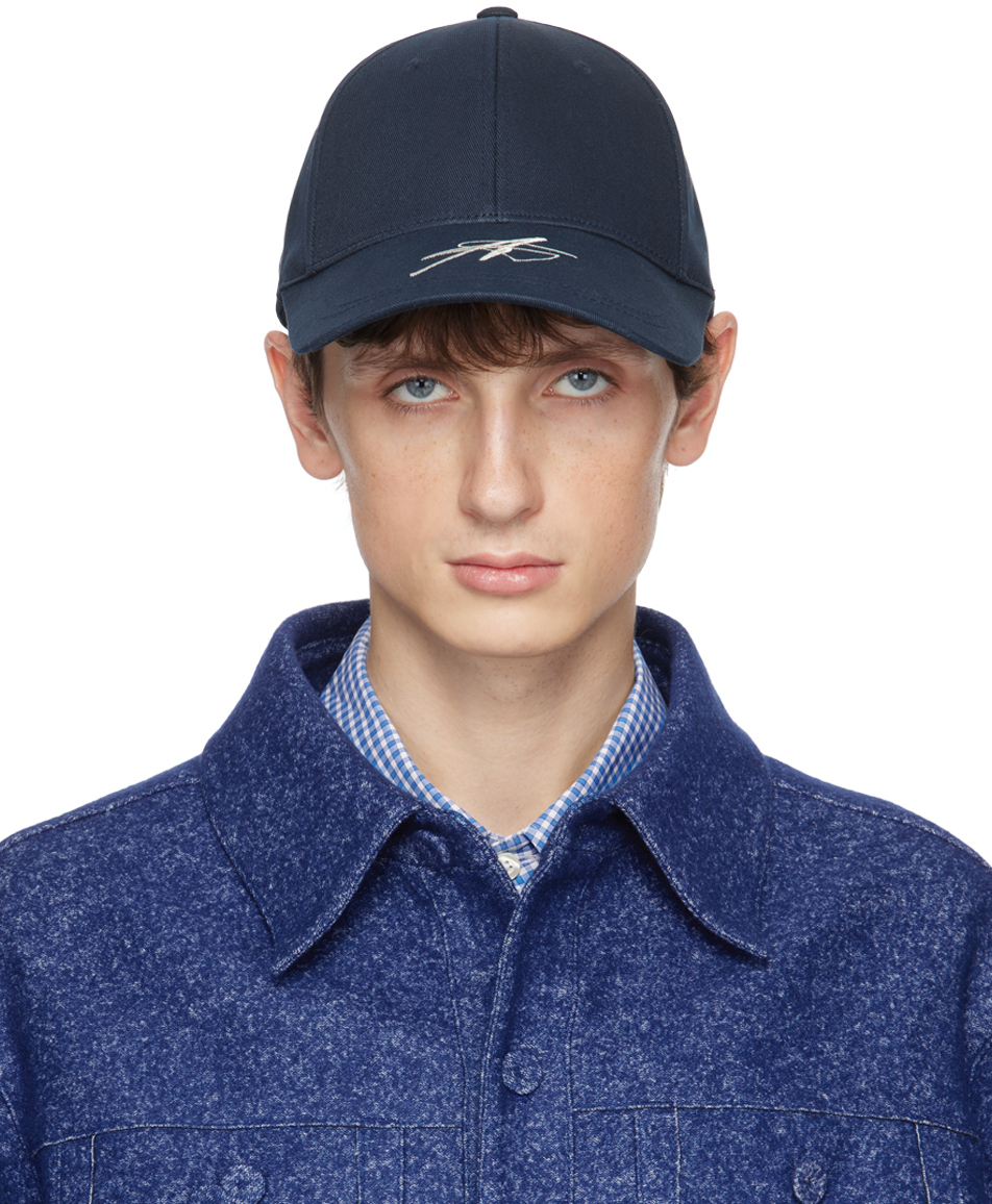 Navy Embroidered Cap by ADER error on Sale