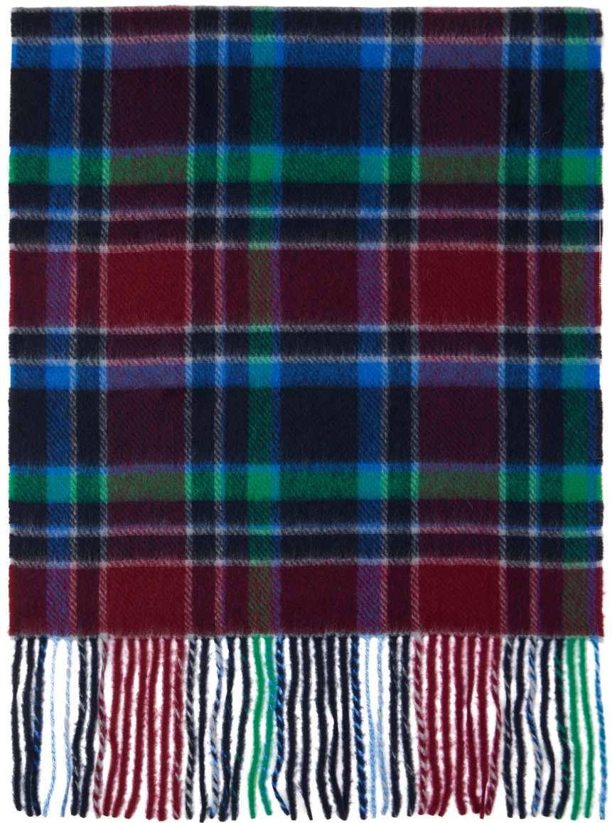 Ader Error Check-print Wool Scarf In Red