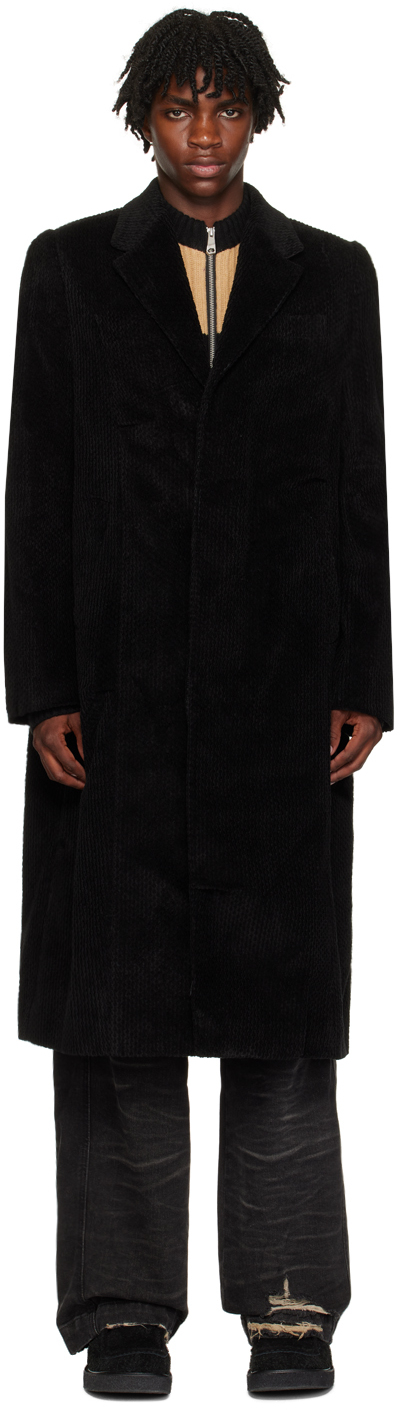 Ader Error Black Notched Lapel Coat In Noir