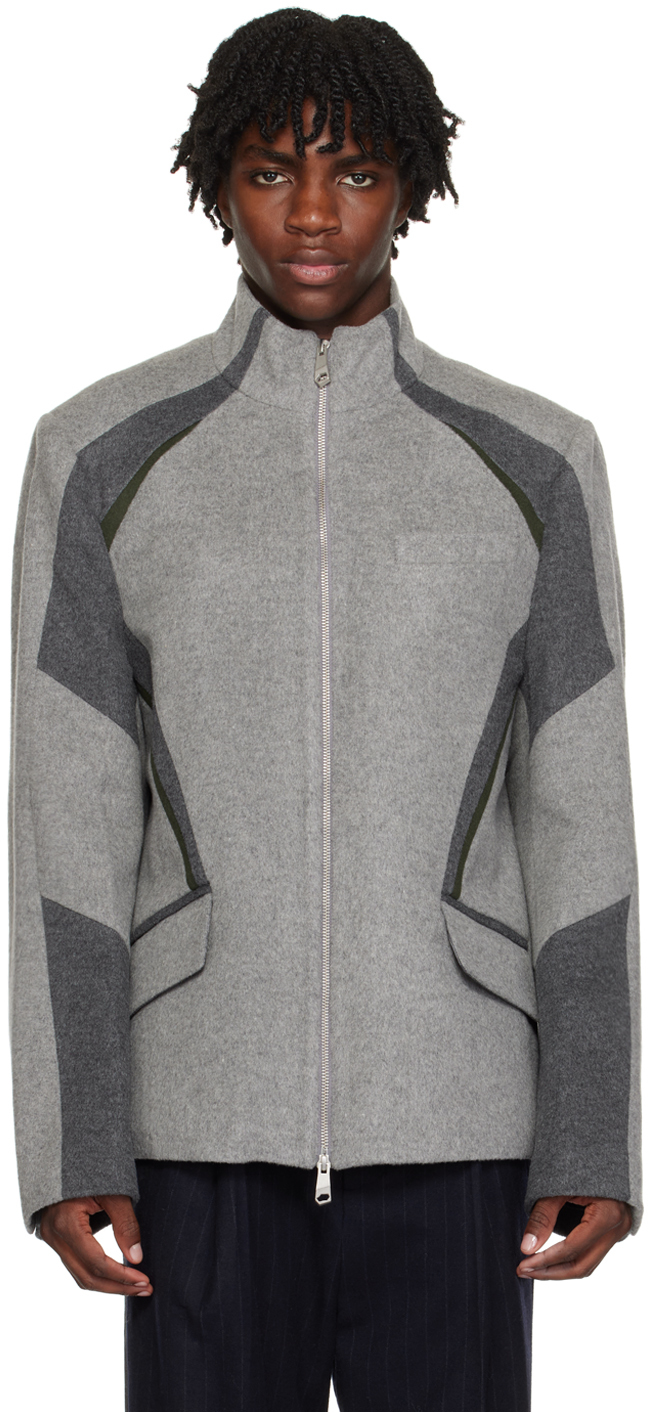 ADER error: Gray Paneled Jacket | SSENSE Canada