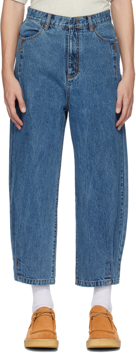 ADER error: Blue Tucked Jeans | SSENSE Canada