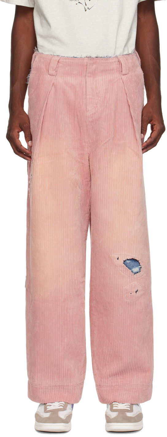 Pink Distressed Trousers by ADER error on Sale