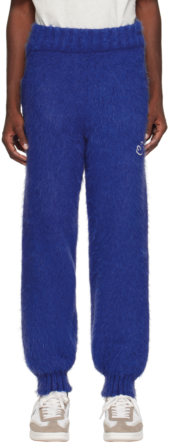 Blue Distressed Sweatpants