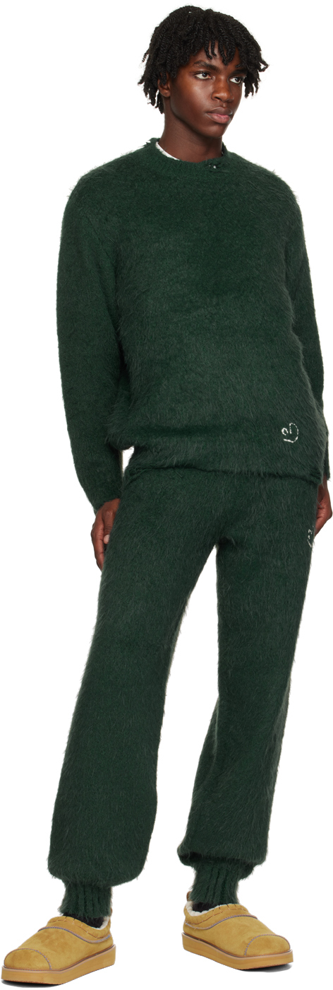 Ader Error Green Embroidered Sweatpants In Green