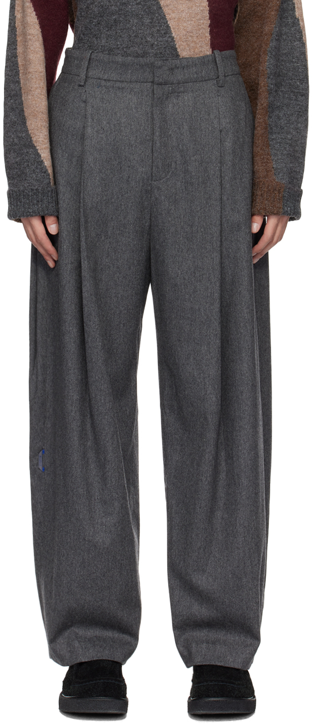 Ader Error Gray Set-up Trousers In Charcoal