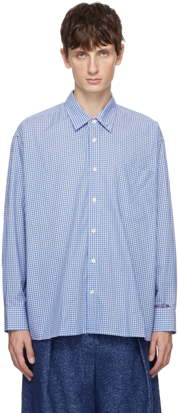 Blue Check Shirt by ADER error on Sale