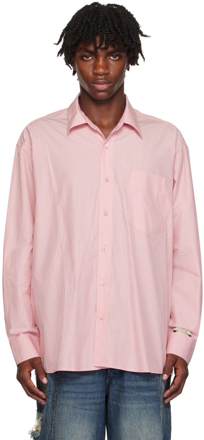 Ader Error Pink Pinstripe Shirt
