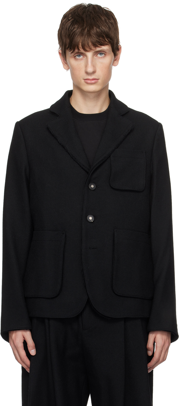 Black Patch Pocket Blazer by ADER error on Sale