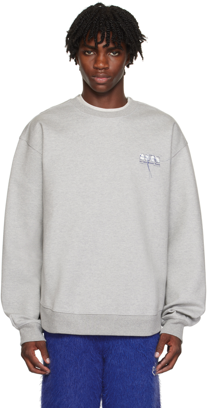 Ader Error Grey Thread Sweatshirt In Grey