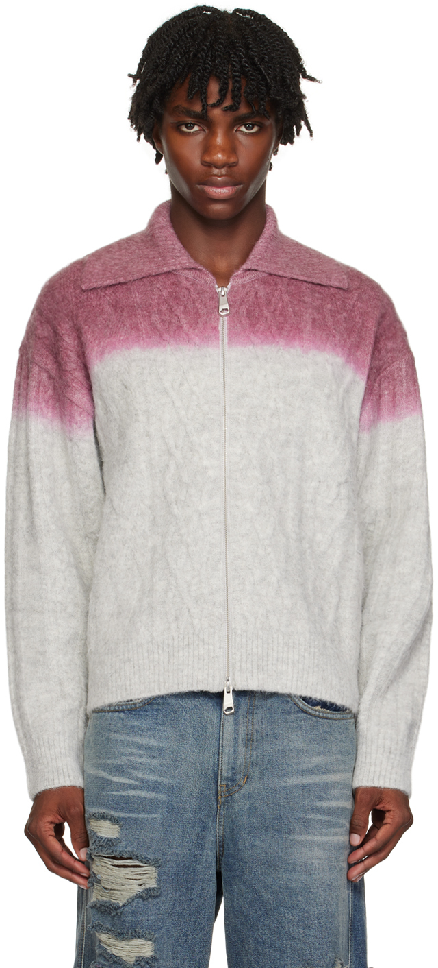 ADER error: Gray Gradient Sweater | SSENSE