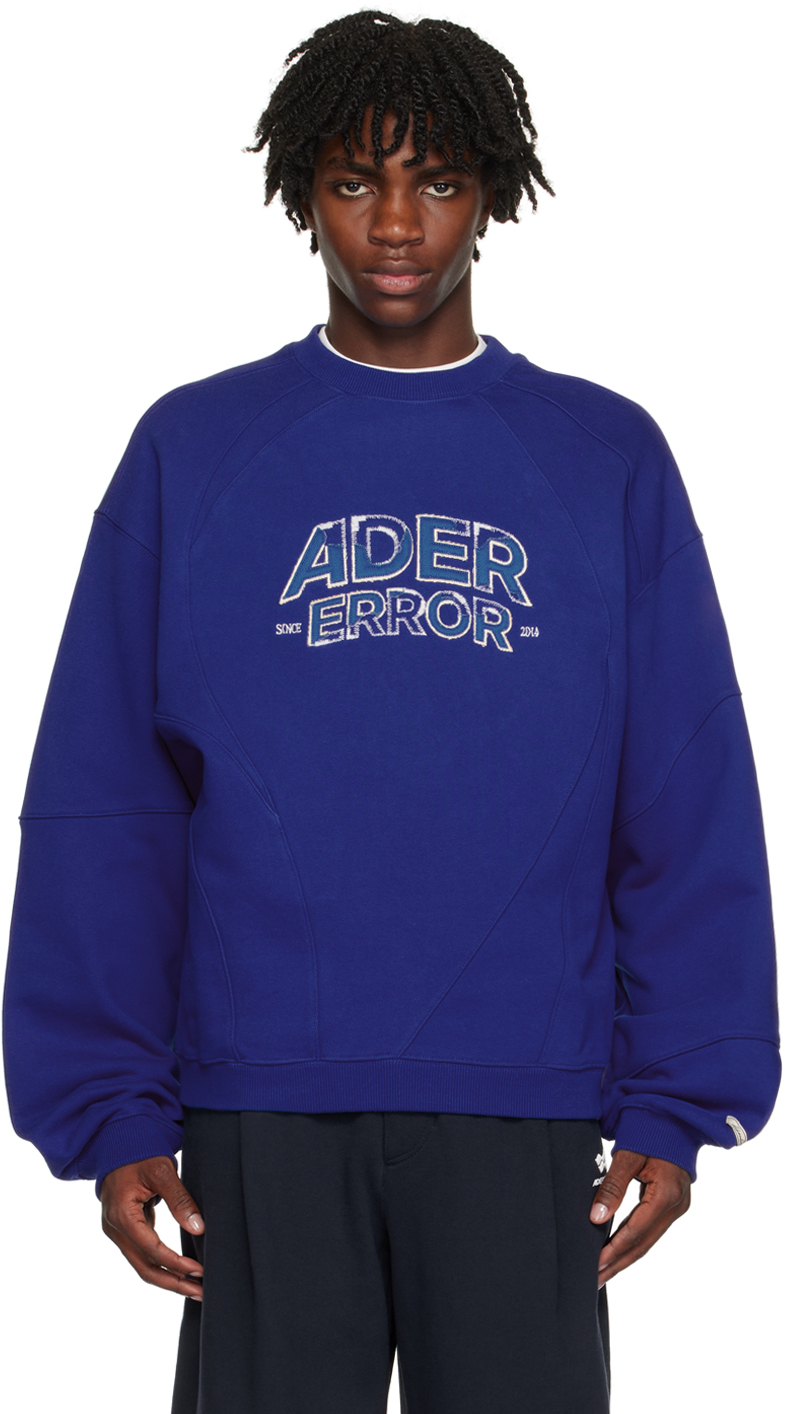Ader Error Blue Paneled Sweatshirt