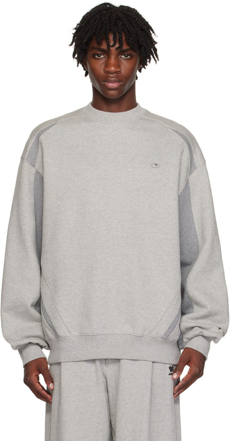 ADER error: Gray Paneled Sweatshirt | SSENSE Canada