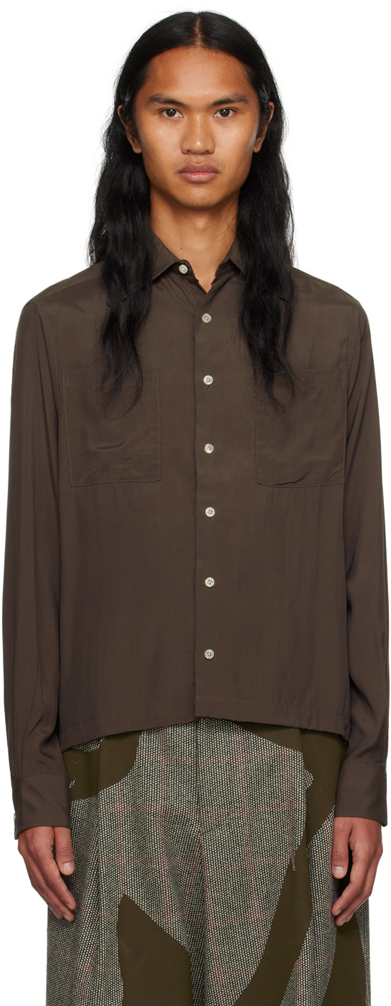 Factor's Brown Button Shirt In Chocolate