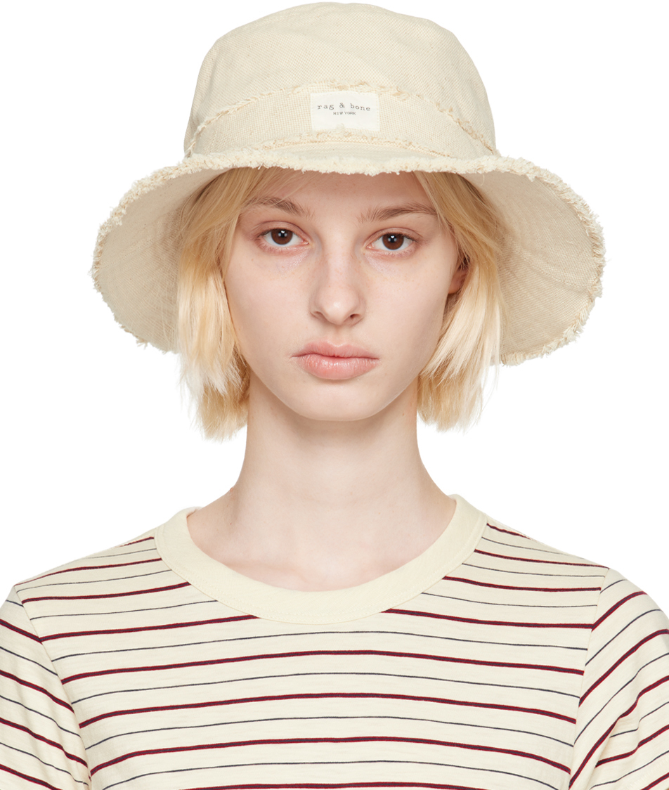 Rag & Bone Off-white Addison Bucket Hat In Natural
