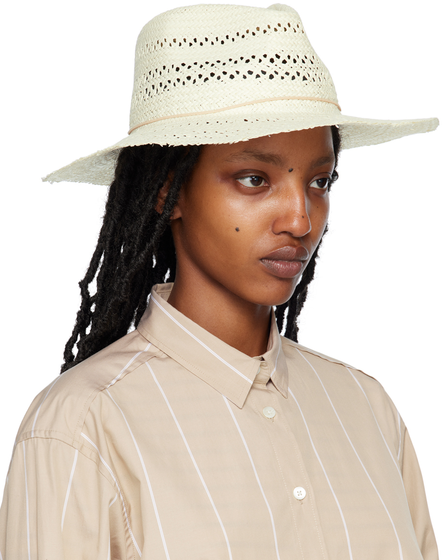 Rag & Bone Off-white Elle Perf Fedora In Ivory