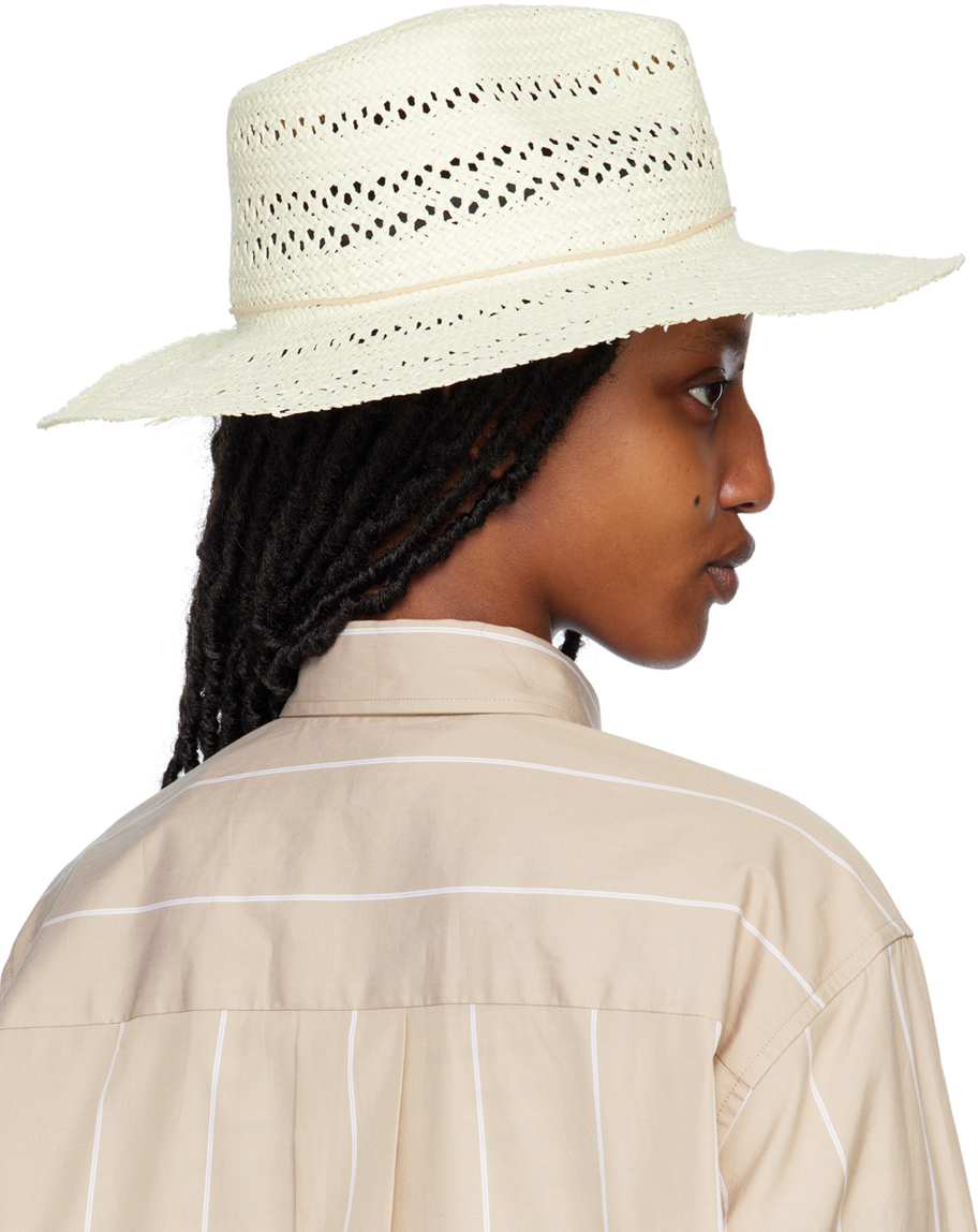 Rag & Bone Off-white Elle Perf Fedora In Ivory